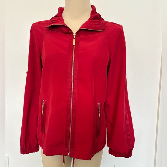 St. John Red Polyester Jacket - Picture 2 of 8